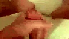 in this greek european scene, a woman gives a handjob to a guy, stroking his cock slowly at first then faster, building up to a messy cumshot.