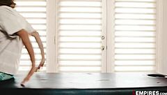 Kylie rocket fingers her tits and ass before big cock cumshot