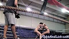 Beautiful dyke babe wrestles and tribs on the floor!