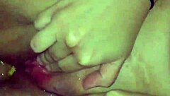 She's squirting from intense anal fucking.