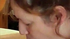 Sexy milf gives the best blowjob to monster cock.