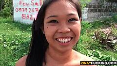 A mischievous Asian GF gives head to a newcomer