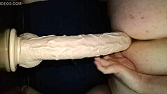 Big dildo used in gay toy play