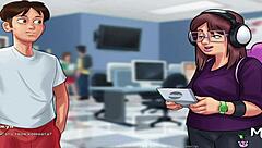 Summertimesaga episode 4 95 features sex with a chubby girl wearing headphones