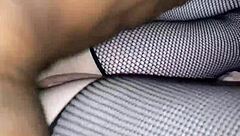 Nasty white slut lets black dude fuck her hard