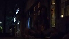 Ivory white performs a solo striptease outdoors