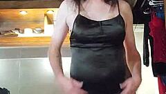 naughty ladyboy models dresses in crossdressing solo