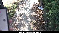 black beauty shows gratitude with her pussy to a big black cock – small tits and hairless, in missionary pov