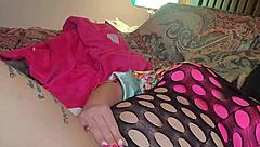 Sexy girl in lingerie uses dildo to squirt wetly on the water pole