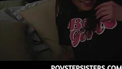 stepsister masturbates, tony joins! hot!