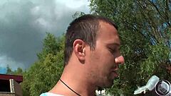 Jessica Moore Takes Sunbath and Sperm Lotion from Lauro Giotto