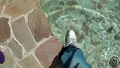 Jessica Moore Takes Sunbath and Sperm Lotion from Lauro Giotto