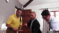 Double penetration gangbang with sad big boobs blonde Rebel Rhyder hurts.