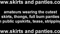 Cheerleader Babe Flashes Panties Under Her Skirt