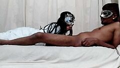 Nani gives blowjob to big dick and eats cum.