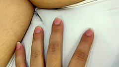 POV video of curvy Latina in panties and leggings
