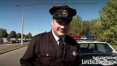 In the jailhouse, a threesome unfolds with blowjob and assfucking