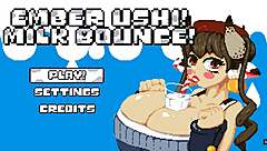 Cute anime girl with giant breasts in a milk expansion game
