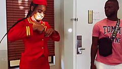 ebony with big booty enjoys hard fucking in hotel