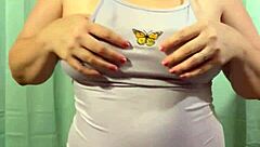 Laina Marie's Sexy Strip Tease In Tight Dress. Shaved Body On Display.