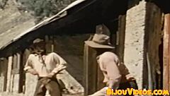 A wild gay group sex with cowboys, rimjobs, and ass fucking