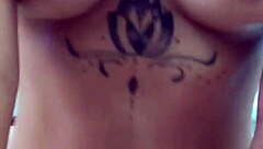 Hot sister-in-law gives blowjob in stockings and creampie