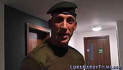 A steamy British threesome with a big cock, handjob, and hardcore riding