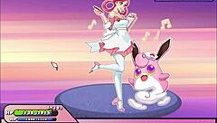 Pokemon hentai episode with big tits cowgirl riding and creampie cumshot