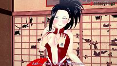 Momo Yaoyorozu Bj Tj Boku No Hero Free With Chubby Brunette.