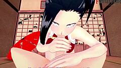 Momo Yaoyorozu Bj Tj Boku No Hero Free With Chubby Brunette.