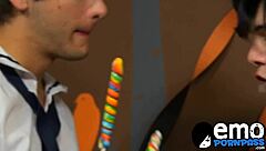 kinky twinks cum on costumes