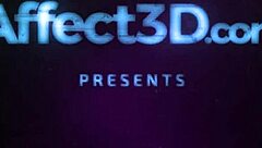 High-definition 3D animation featuring a busty futanari protagonist