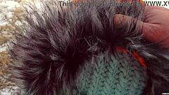 Creampie explosion on MILF's dirty pantyhose after banging