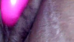 Miss Chocolate uses dildo to masturbate and squirt her big ebony ass.