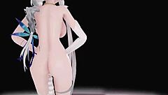 Animated illustrations of Azur Lane's seductive figures in bikinis
