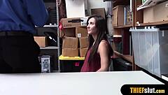 natural brunette teen shoplifter gets fucked rough
