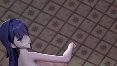 Raiden Mei in Stockings and Garter Belt, Spanking and Wiggling Teasingly?