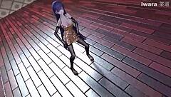 Mei's seductive stockings and garter belt in motion