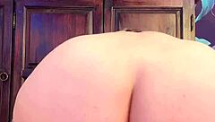 Horny Girl Boldly Rides Massive Red Dildo With Intense Pleasure.