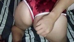 I watch my latina milf shake the bed with rough fucking