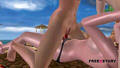 Three Cute Girls Have Lesbian Sex In 3D Animation