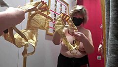 Amateur milf with big boobs gets intimate with hidden camera in store dressing room