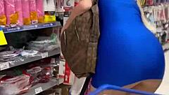 showing ass and pussy in market then giving to manager in stockroom