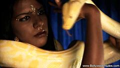 a desirable indian brunette milf girl in a solo scene.