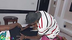 Ebony lady with big ass gives blowjob and cumshot after horny pickup