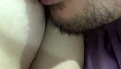 Horny Asian couple engages in sloppy foreplay teasing