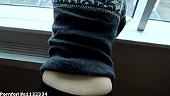 dreamer girl, you getting fucked from behind while looking through the window with huge cumshot on sexy ass?