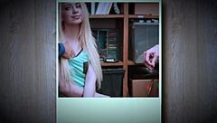 the thief sneaks into the swingers party, pounding the petite blonde milf in doggystyle while she gives blowjobs to the group.