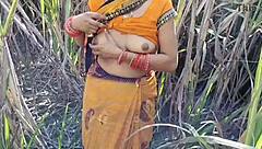 Indian village bhabhi's outdoor adventure in real Hindi audio