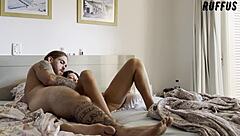 Pleasurable Morning Sex with Brunette After Wine Night, Featuring Cunilingus and Orgasm